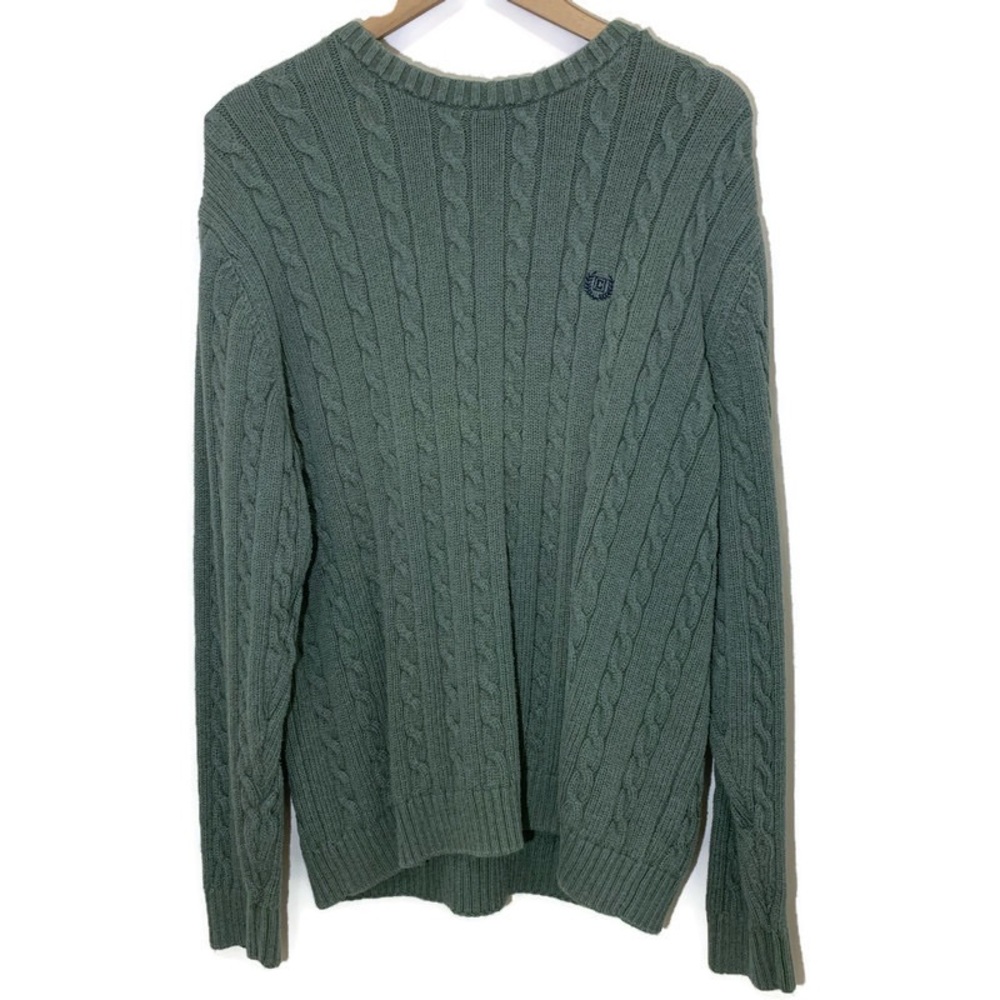 Chaps chunky knit oversized sweater dark green
